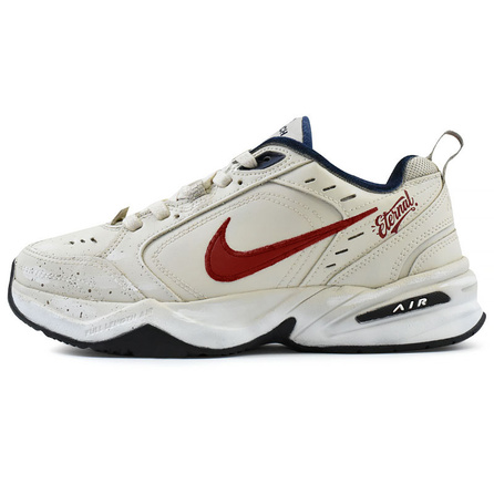 [Custom Sneakers] Nike Air Monarch 4 Crimson Retro Distressed Casual Versatile Daily Commute Comfortable Design Sense Anti-Slip Low-Top Dad Shoes Men's