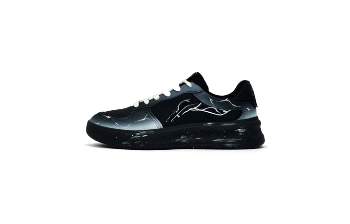 [Custom Sneakers] LiNing Lantern Festival Cracked Thorns Fashion Trendy Classic Comfortable Versatile Wear-Resistant Slip-Resistant Low-Top Skate Shoes Men's Black White