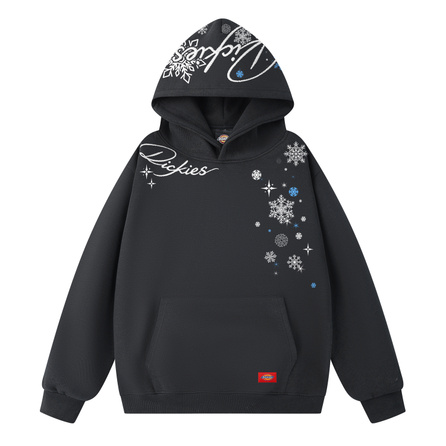 Dickies American Heavyweight Winter Snowflake Print Personalized Casual Fashion Niche Trendy Couple Versatile Big Brand High Aesthetic Loose Comfortable Long Sleeve Early Autumn Outerwear Hooded Sweatshirt Unisex