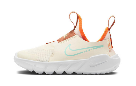Nike Flex Runner 2 Slip Resistant Cushioning Low Top Kids' Running Shoes Light Ivory White Children Aged 3 7 Years Old
