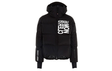 Moncler Mazod Large Logo Hooded Down Jacket Winter Men's Black