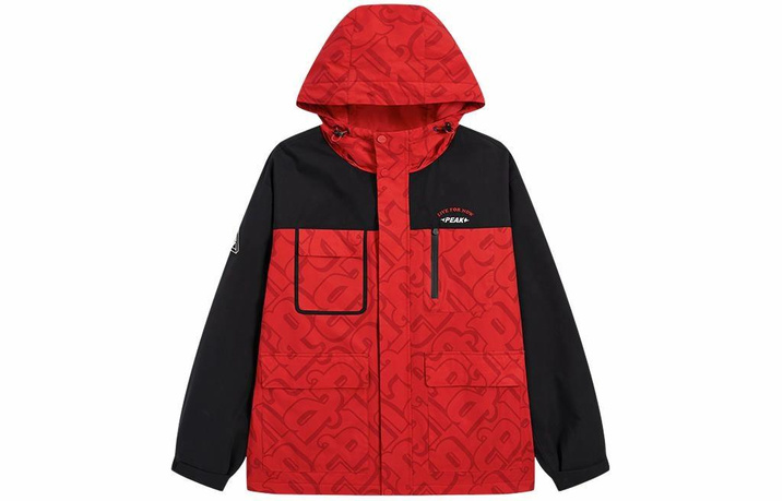Peak Wufeng Harvest Hooded Sports Windbreaker Men's Black