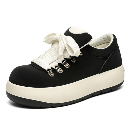 medd Niche Design Retro Fashion Versatile Puffer Shoes Thick Sole Comfort Sport Hong Kong Style Derby Big Toe Commute Low-Top Sneakers Men's