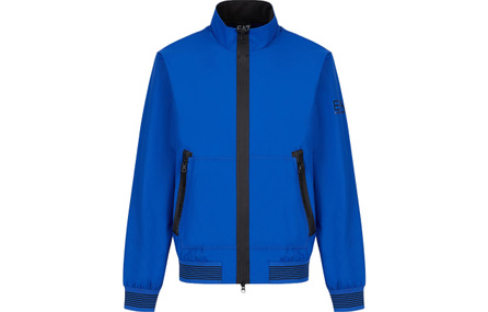 EMPORIO ARMANI Casual Solid Color Stand Collar Zip Long Sleeve Jacket Coat Men's Blue