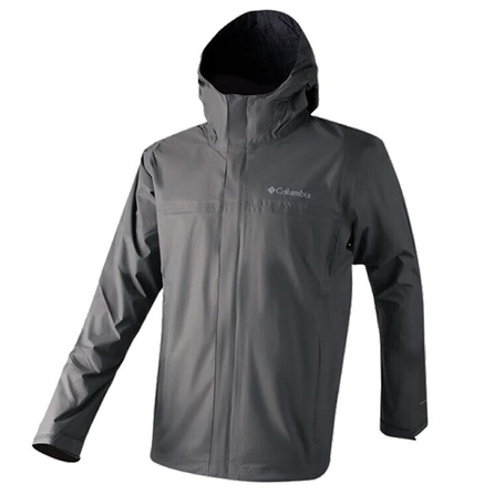 Columbia Hiking Solid Color Waterproof Windproof Hooded Breathable Jacket Men's Grey