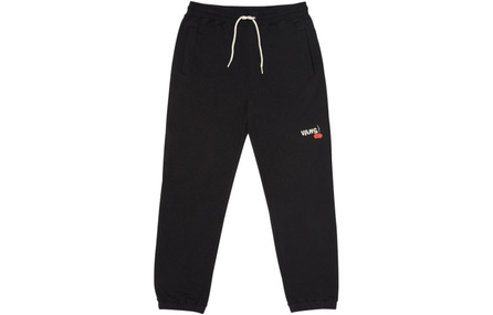 Vans Letter Print Drawstring Tapered Knit Sweatpants Men's Black
