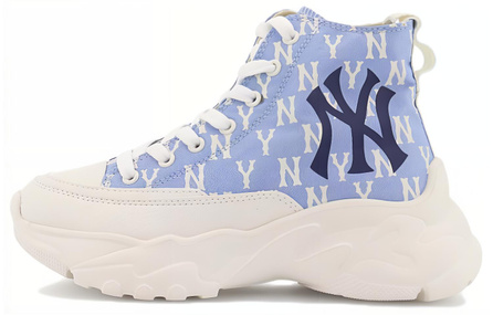 MLB Chunky High Cushioning Anti-Slip And Wear-Resistant High-Top Chunky Sneakers Unisex Blue