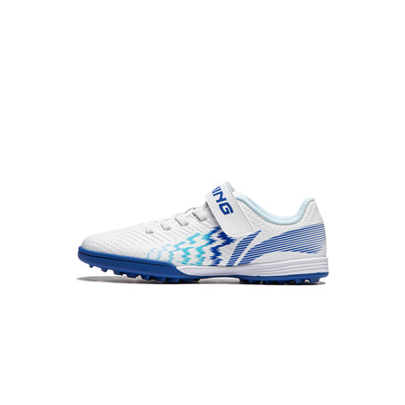LINING YOUNG Low Top Kids' Soccer Shoes White Blue Teenagers