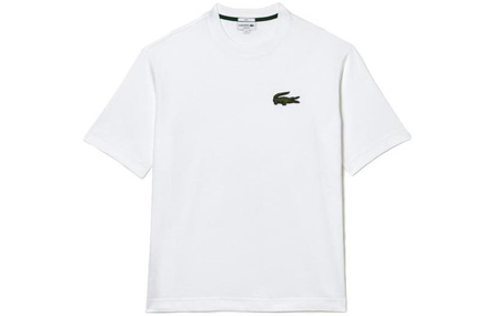 LACOSTE Solid Color Embroidered Logo Crewneck Short-Sleeve FW22 T-Shirt Men's White