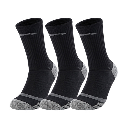 LiNing Professional Sport Sweat-Absorbent Anti-Odor Terry Sole Basketball Socks Men's