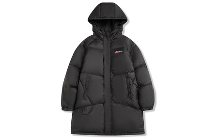 Suamoment Scratch Cursive Logo Print Raglan Sleeve Long Autumn Winter Cotton Top Down Jacket Unisex