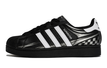 Custom Sneakersadidas originals SUPERSTAR Qi En Yu Zuo Silver Track Racing Street Cool Graffiti Checkerboard Back to School Personality Date Classic Skate Shoes Unisex