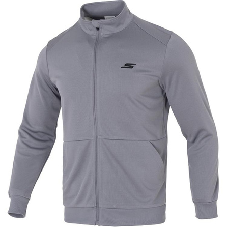 Skechers Sports Lifestyle Series Stand Collar Fashion Casual Long Sleeve Jacket Men's Gray