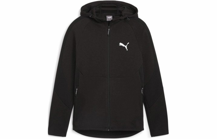 PUMA Evostripe Solid Color Casual Hooded Long Sleeve Jacket Men's Black