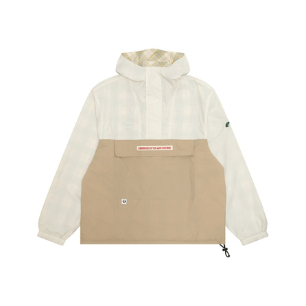 Aape SS25 Hooded Versatile Minimalist Long Sleeve Windbreaker Men's Off-White