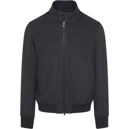 Zegna Stand Collar Cashmere Long Sleeve Jacket Coat Slim Fit Men's