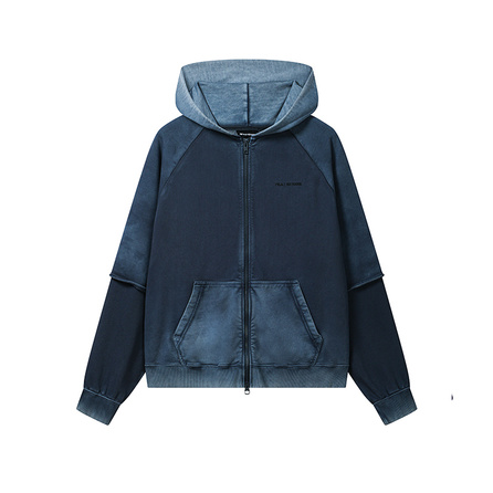 FILA FILA X WE11DONE Fashion Trendy Comfortable Casual Versatile Knit Jacket Men's Deep Blue