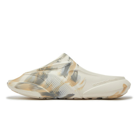 361° Feibiao Basketball Culture Slip-On Slides Men's White Apricot Tea