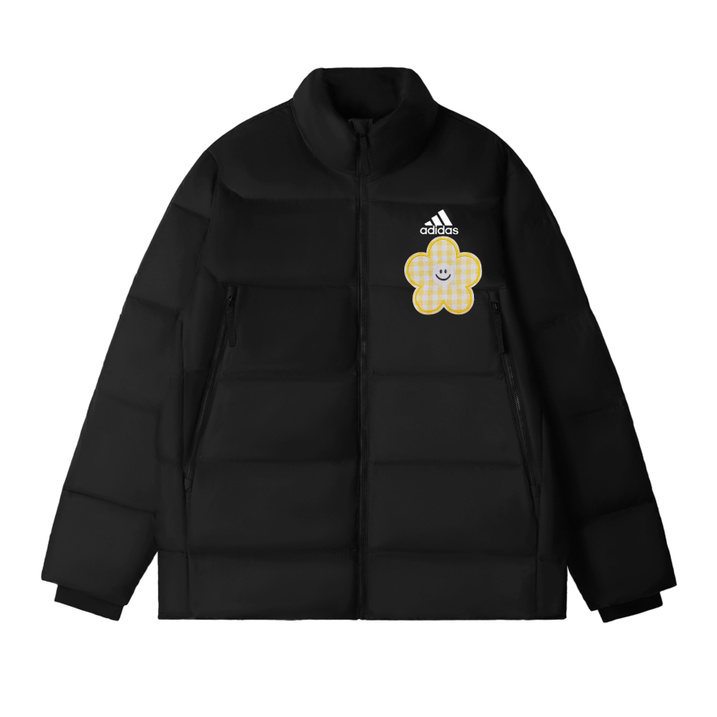 Custom Clothingadidas BAFFLE DOWN MAY Made Road of Flowers Plaid Hand-Embroidered Stitched Outdoor Solid Color Sports Warm Puffer Down Jacket Men's