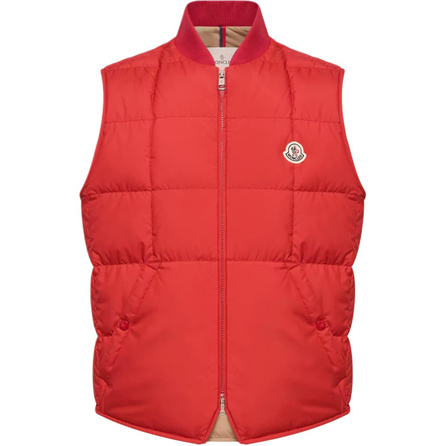 Moncler SS26 Elberton Logo Ribbed Zip Down Vest Men's