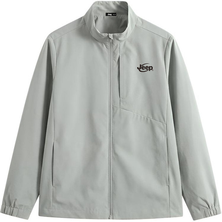 Jeep Arc Letter Simple Casual Sports Light Outdoor Mesh Lining Loose Vintage Design Sense Genderless American Street Stand Collar Windproof Wear-Resistant Jacket Unisex