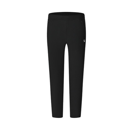 FILA AthleticsFitness Solid Color Simple Casual Versatile Straight Leg Knit Sweatpants Men's Dark Black
