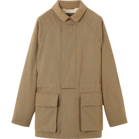 Loro Piana SS25 Horsey Solid Color Zipper Closure Stand Collar Long Sleeve Jacket Coat Men's Brown