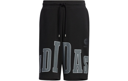 adidas neo Big Logo Print Sports Shorts Black