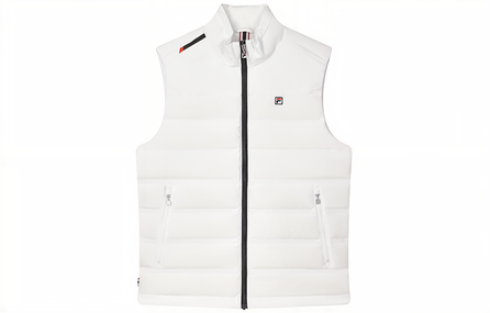 FILA 2023 Winter New Solid Color Down Vest Basic Simple Fashion Casual Warm Top Men's Standard White