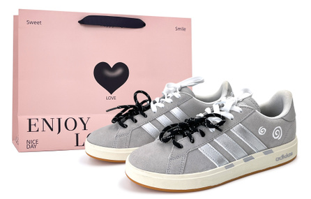 [Custom Sneakers] adidas GRAND COURT 00s Yunheye Xuanyunxu Back to School Gift Casual Commute Preppy Style Couple Romantic Premium Design Sense Gift Bag Shock-Absorbing Height-Boosting Wear-Resistant Lightweight Skate Shoes Unisex