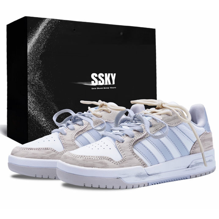 [Custom Sneakers] adidas ENTRAP Cloud-Like Style Gift Bag Edition Premium American Design Double Laces Simple Versatile Retro Campus Style Couple Anti-Slip Low-Top Skate Shoes Unisex Light Gray